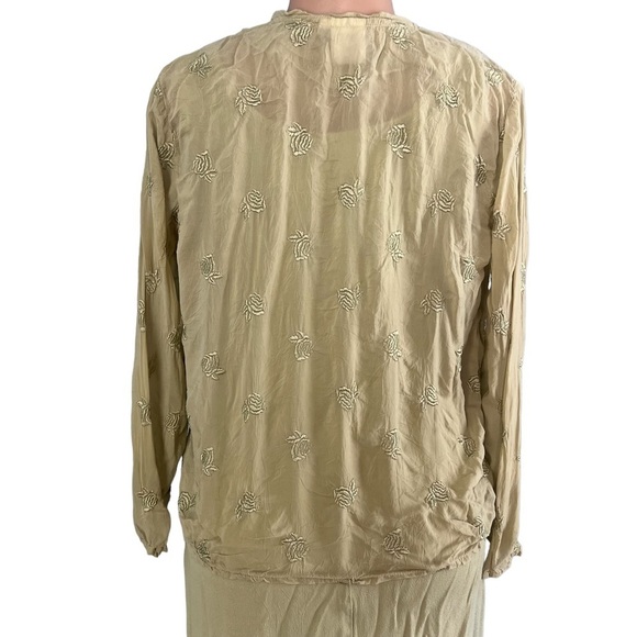 Johnny Was Vintage Sage Green Boho Midi Dress - Picture 12 of 14